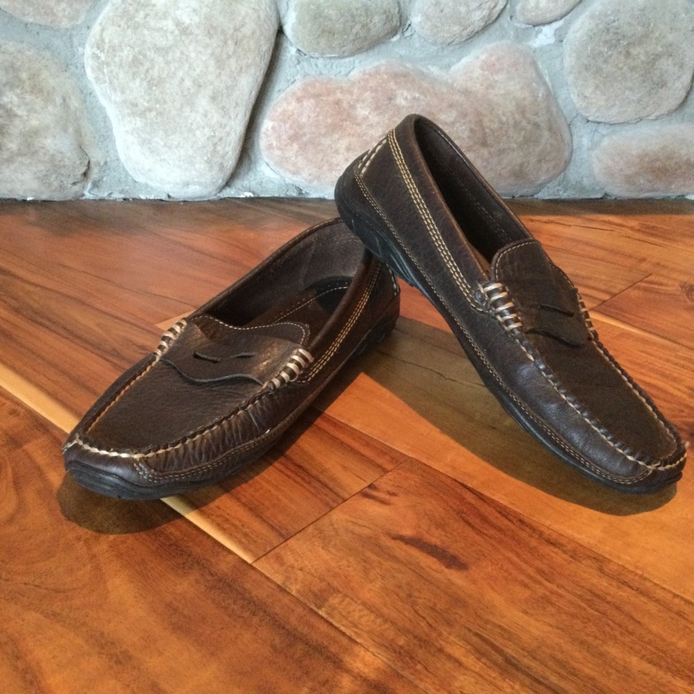 ✔️LL Bean Leather Driving Loafers Mens Size 10